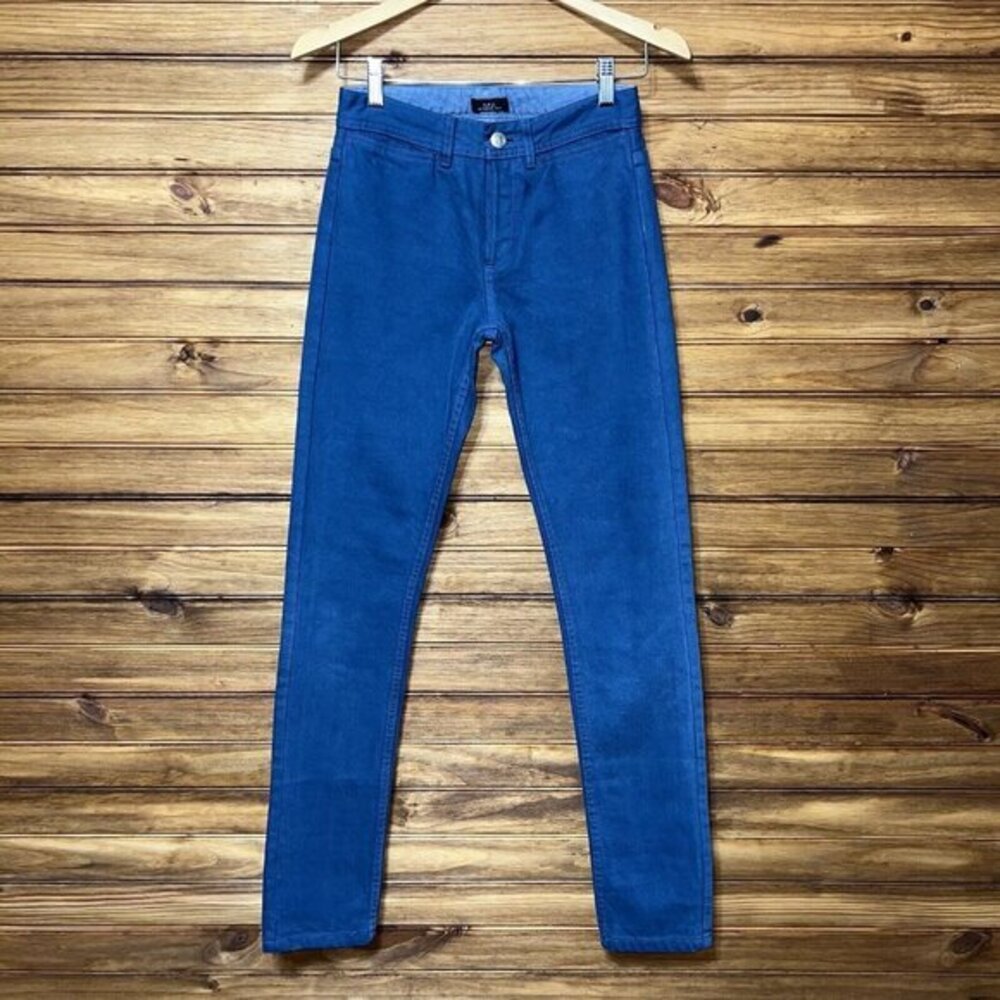 APC Womens Jeans Size 24 Blue Indigo Mid Rise Straight Leg Button Fly